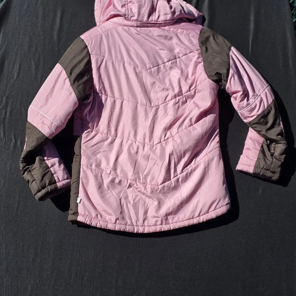 Glacier's Edge Girls Size 14 Pink Brown Hooded Insulated Winter Ski Jacket